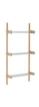 Полка La Forma (ех Julia Grup) Модульная полка Sitra 3 стеклянные полки и каркас из массива дуба 110 см арт. 214661