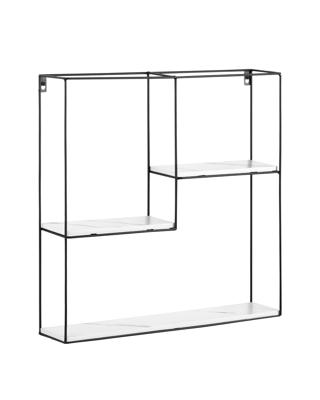 Полка Stool Group Полка Square черная белый мрамор арт. УТ000036382