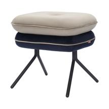 Пуф Bergenson Bjorn Пуф pea, велюр, бежевый/темно-синий арт. BB0000153