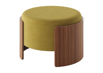 Пуф Ellipsefurniture Пуф Lagom D 62 см (янтарный FiberGuard, орех) арт. LG01161413807