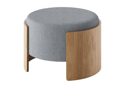 Пуф Ellipsefurniture Пуф Lagom D 62 см (серый твид, натуральный дуб) арт. LG01161500503