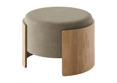 Пуф Ellipsefurniture Пуф Lagom D 62 см (серо-зеленый FiberGuard, натуральный дуб) арт. LG01161510607