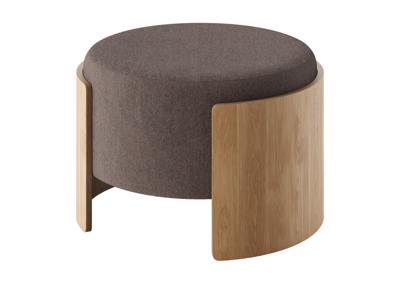 Пуф Ellipsefurniture Пуф Lagom D 62 см (шоколад твид, натуральный дуб) арт. LG01161504403