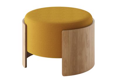 Пуф Ellipsefurniture Пуф Lagom D 62 см (горчичный, натуральный дуб) арт. LG01161511708