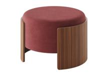 Пуф Ellipsefurniture Пуф Lagom D 62 см (бордовый FiberGuard, орех) арт. LG01161414007