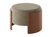 Пуф Ellipsefurniture Пуф Lagom D 62 см (серо-зеленый FiberGuard, орех) арт. LG01161410607