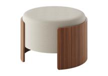 Пуф Ellipsefurniture Пуф Lagom D 62 см (молочный, орех) арт. LG01161400208