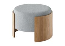 Пуф Ellipsefurniture Пуф Lagom D 62 см (светло-серый твид, натуральный дуб) арт. LG01161509903