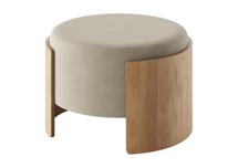 Пуф Ellipsefurniture Пуф Lagom D 62 см (светло-бежевый FiberGuard, натуральный дуб) арт. LG01161513707
