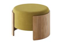 Пуф Ellipsefurniture Пуф Lagom D 62 см (янтарный FiberGuard, натуральный дуб) арт. LG01161513807