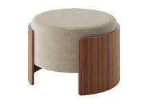 Пуф Ellipsefurniture Пуф Lagom D 62 см (светло-бежевый FiberGuard, орех) арт. LG01161413707