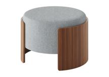 Пуф Ellipsefurniture Пуф Lagom D 62 см (светло-серый твид, орех) арт. LG01161409903
