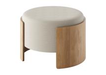 Пуф Ellipsefurniture Пуф Lagom D 62 см (молочный, натуральный дуб) арт. LG01161500208