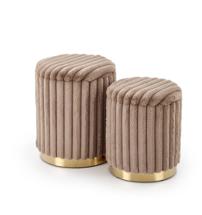 Пуф Halmar Комплект Halmar FIDO (2 пуфа) (капучино/золотой) арт. V-CH-FIDO-PUFA-CAPPUCCINO