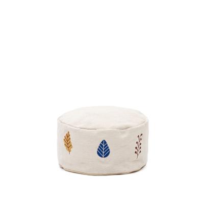 Пуф La Forma (ех Julia Grup) Пуф Yanil из 100% белого хлопка с разноцветной вышивкой Ø 40 см арт. 177835