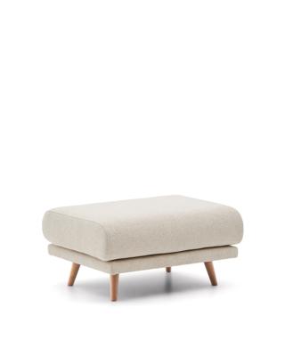 Пуф La Forma (ех Julia Grup) Пуф Karin из бежевого шенилла с ножками из массива бука 90 x 70 см арт. 217326