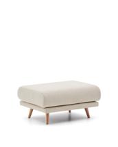 Пуф La Forma (ех Julia Grup) Пуф Karin из бежевого шенилла с ножками из массива бука 90 x 70 см арт. 217326