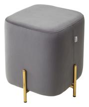 Пуф М-СИТИ Пуф для гостиной АРЕС (ARES) цвет BLUVEL-14 серый / золотой арт. 628M04405