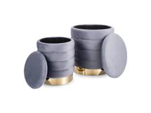 Пуф Signal Комплект Signal BRITTA Velvet (2 пуфа) (серый) арт. BRITTAVSZ