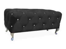 Пуф Signal Пуф SIGNAL HESTIA Velvet Bluvel 19 черный/серебряный 100/46/50 арт. HESTIAV19S