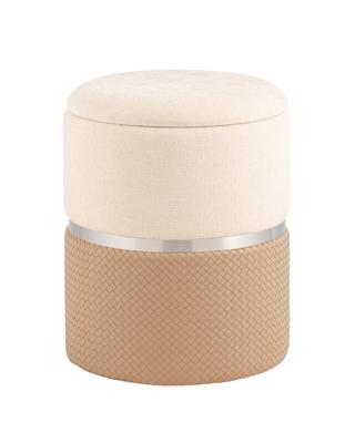 Пуф Stool Group Пуф Кэрри с ящиком серебро шенилл бежевый арт. УТ000039382