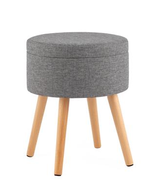 Пуф Stool Group Пуф с ящиком Store Woody рогожка серая арт. УТ000040158