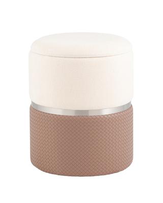 Пуф Stool Group Пуф Кэрри с ящиком серебро шенилл светло-коричневый арт. УТ000039381