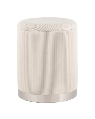 Пуф Stool Group Пуф Эмили с ящиком серебро вельвет молочный арт. УТ000040194