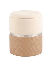 Пуф Stool Group Пуф Кэрри с ящиком серебро шенилл бежевый арт. УТ000039382