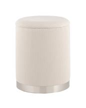 Пуф Stool Group Пуф Эмили с ящиком серебро вельвет молочный арт. УТ000040194