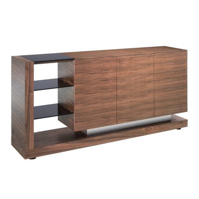 Сервант Angel Cerda Сервант MK1317A /3140 ореховый с черным стеклом арт. 098830