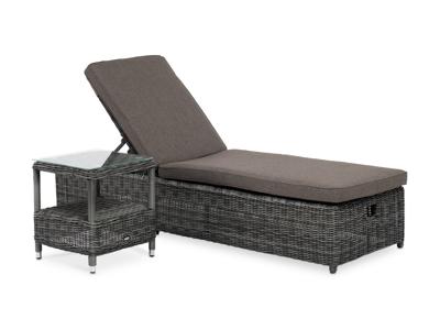 Шезлонг 4SIS "Рим" комплект шезлонг со столиком, цвет графит арт. RLCT-2-SET graphite
