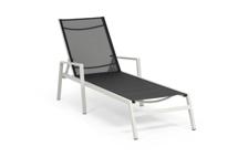 Шезлонг 4SIS "Парма" шезлонг, каркас алюминий светло-серый (RAL7035) муар, ткань текстилен темно-серая арт. PAR-SH-001 RAL7035 Mua(VT111154)