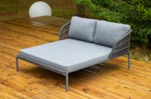 Шезлонг 4SIS "Позитано" лежак плетеный из роупа, каркас алюминий темно-серый (RAL7024) муар, роуп темно-серый круглый, ткань темно-серая 027 арт. POZ-L-001 RAL7024 Mua D-grey(D-gray027)