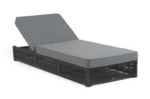 Шезлонг 4SIS "Ривьера" шезлонг плетеный из роупа, каркас алюминий темно-серый (RAL7024) муар, роуп темно-серый круглый, ткань темно-серая 027 арт. RIV-SH-001 RAL7024 Mua D-grey(D-gray027)