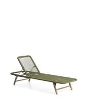 Шезлонг La Forma (ех Julia Grup) Шезлонг Dandara из зеленой стали и веревки на ножках из массива акации арт. 482373