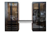 Шкаф Garda Decor GD-10002 Шкаф Alto двухдверный c выдвижными ящиками, цвет орех, дверцы стекло 100*57*230см арт. GD-10002