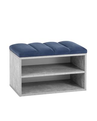 Шкаф Stool Group Обувница Хольст серая велюр синий арт. УТ000036856
