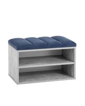 Шкаф Stool Group Обувница Хольст серая велюр синий арт. УТ000036856