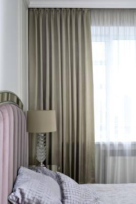 Штора Garda Decor 121GD-00016 Портьера EUPHORIA 12 оливковый 275*260 арт. 121GD-00016