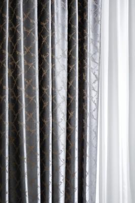 Штора Garda Decor 121GD-GAB1306-PORT SER Портьера TRENTO серая  275*260см арт. 121GD-GAB1306-PORT SER