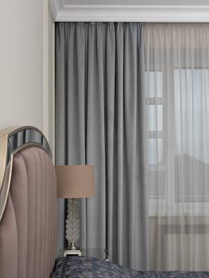 Штора Garda Decor 121GD-00030 Портьера Силки (Silkу) 30 голубая димаут 275*260 арт. 121GD-00030