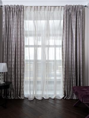 Штора Garda Decor 121GD-HOUST100-PORT SER Портьера Хьюстон (Houston) серая 275*260см арт. 121GD-HOUST100-PORT SER