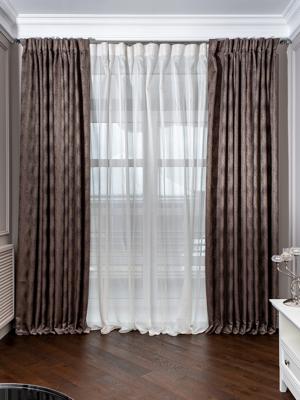 Штора Garda Decor 121GD-00002 Портьера Фиджи (FIJI) коричневая 275*260см арт. 121GD-00002