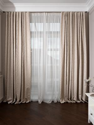 Штора Garda Decor 121GD-00004/1 Портьера Ажур (Mesh)бежевый 275*260 арт. 121GD-00004/1