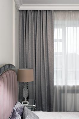 Штора Garda Decor 121GD-00005/1 Портьера Глянец (Gloss) сер 275*260 арт. 121GD-00005/1