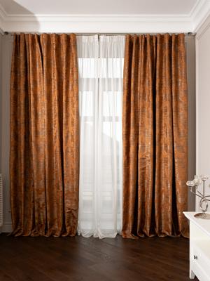 Штора Garda Decor 121GD-00006/1 Портьера Бромли (Bromley) оранжевый 275*260 арт. 121GD-00006/1