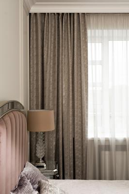 Штора Garda Decor 121GD-12130 Портьера Амбиция (Ambition) серая 300*260 арт. 121GD-12130