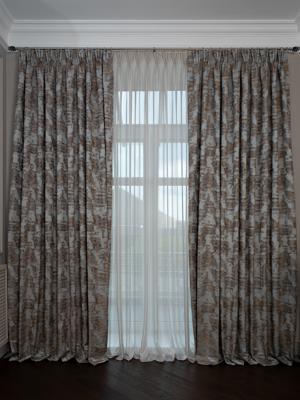 Штора Garda Decor 121GD-00012 Портьера Бромли (Bromley) голубой 275*260 арт. 121GD-00012
