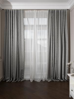 Штора Garda Decor 121GD-00025 Портьера Ажур (Mesh) голубой 275*260 арт. 121GD-00025